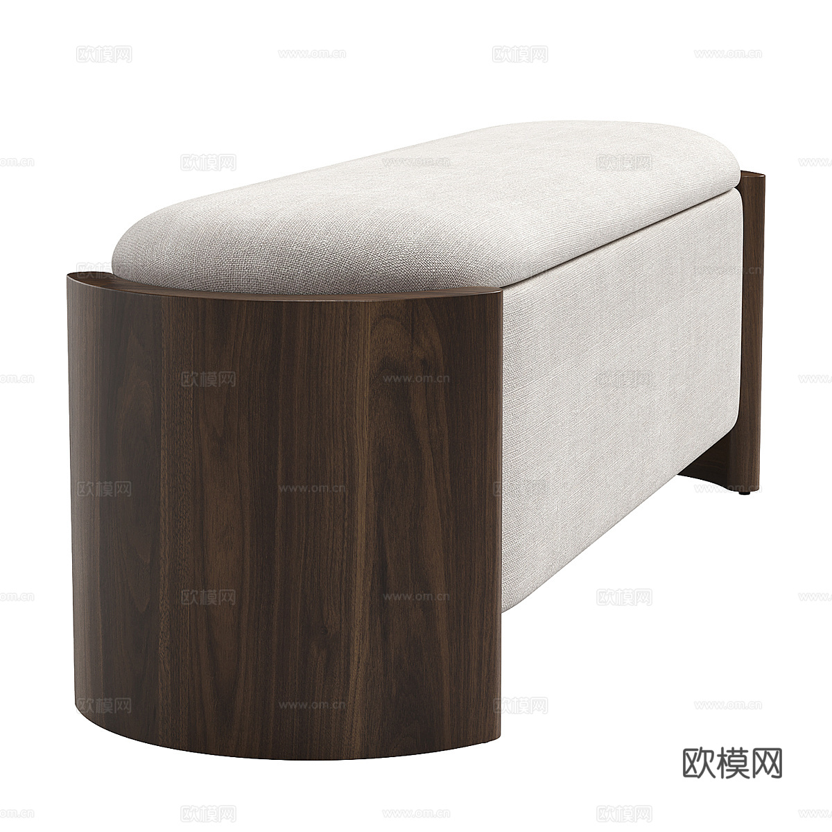 新中式长凳 床尾凳 换鞋凳3d模型
