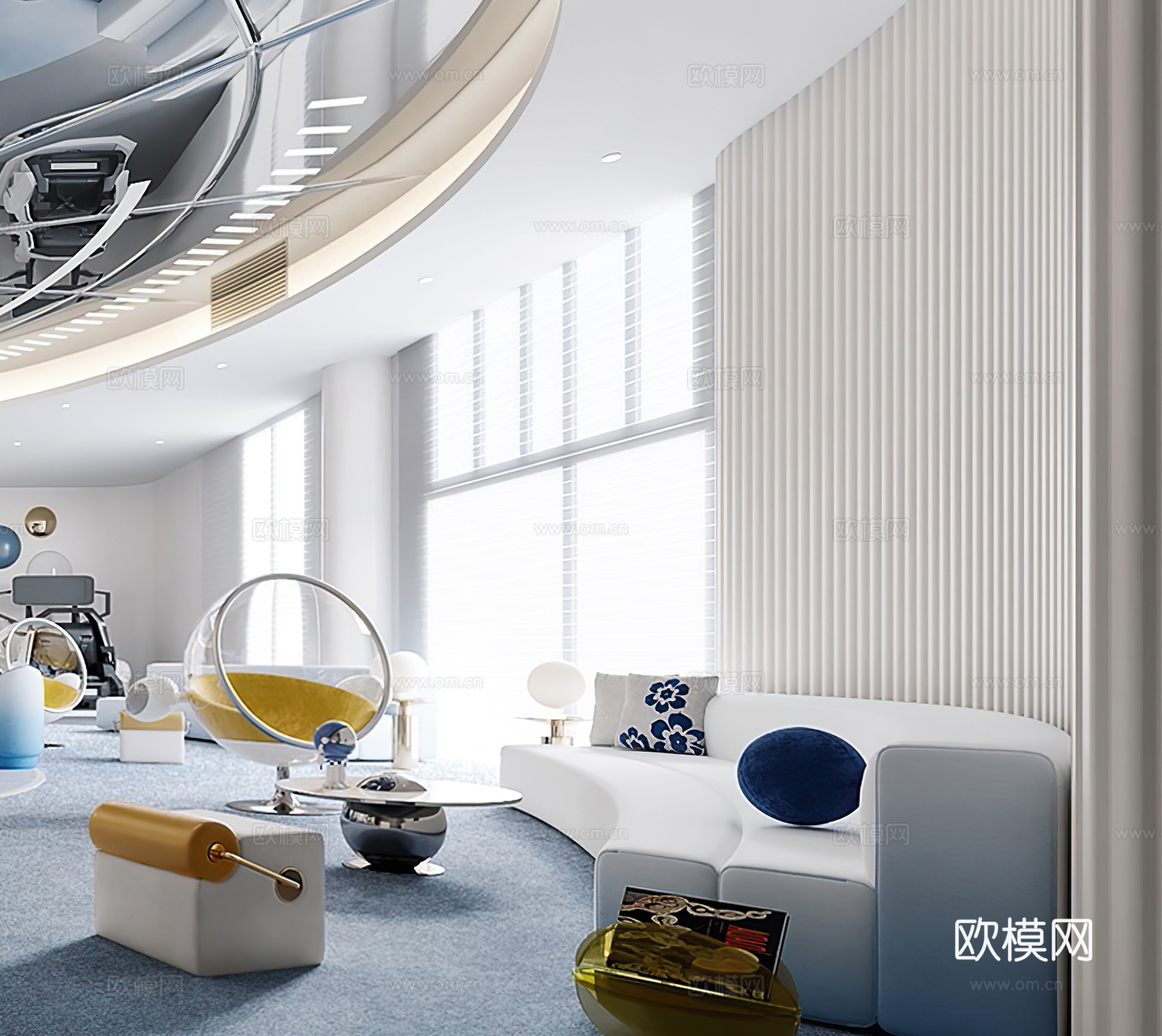 现代儿童游乐园 展厅 展台 组合沙发 儿童娱乐室 太空场景娱3d模型