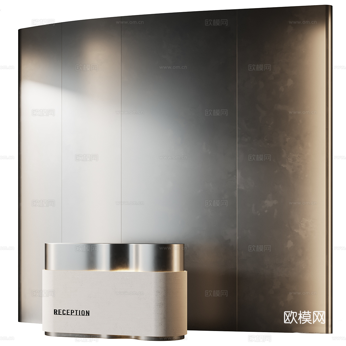 现代轻奢极简接待台 前台3d模型