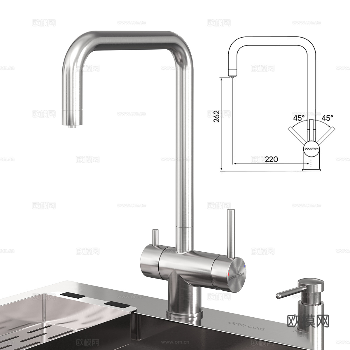 现代不锈钢水槽 洗菜盆3d模型