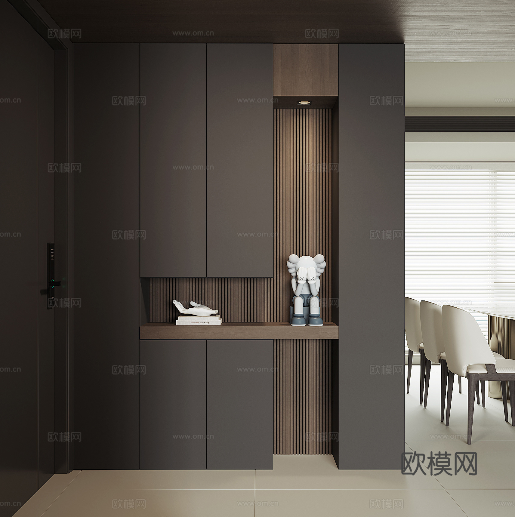 现代入户鞋柜3d模型下载