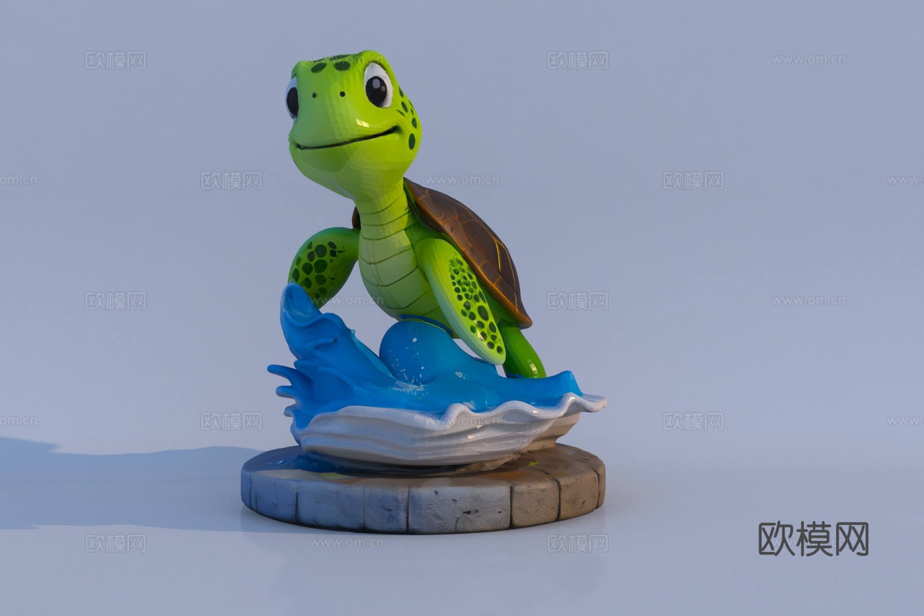 现代海龟雕塑小品3d模型