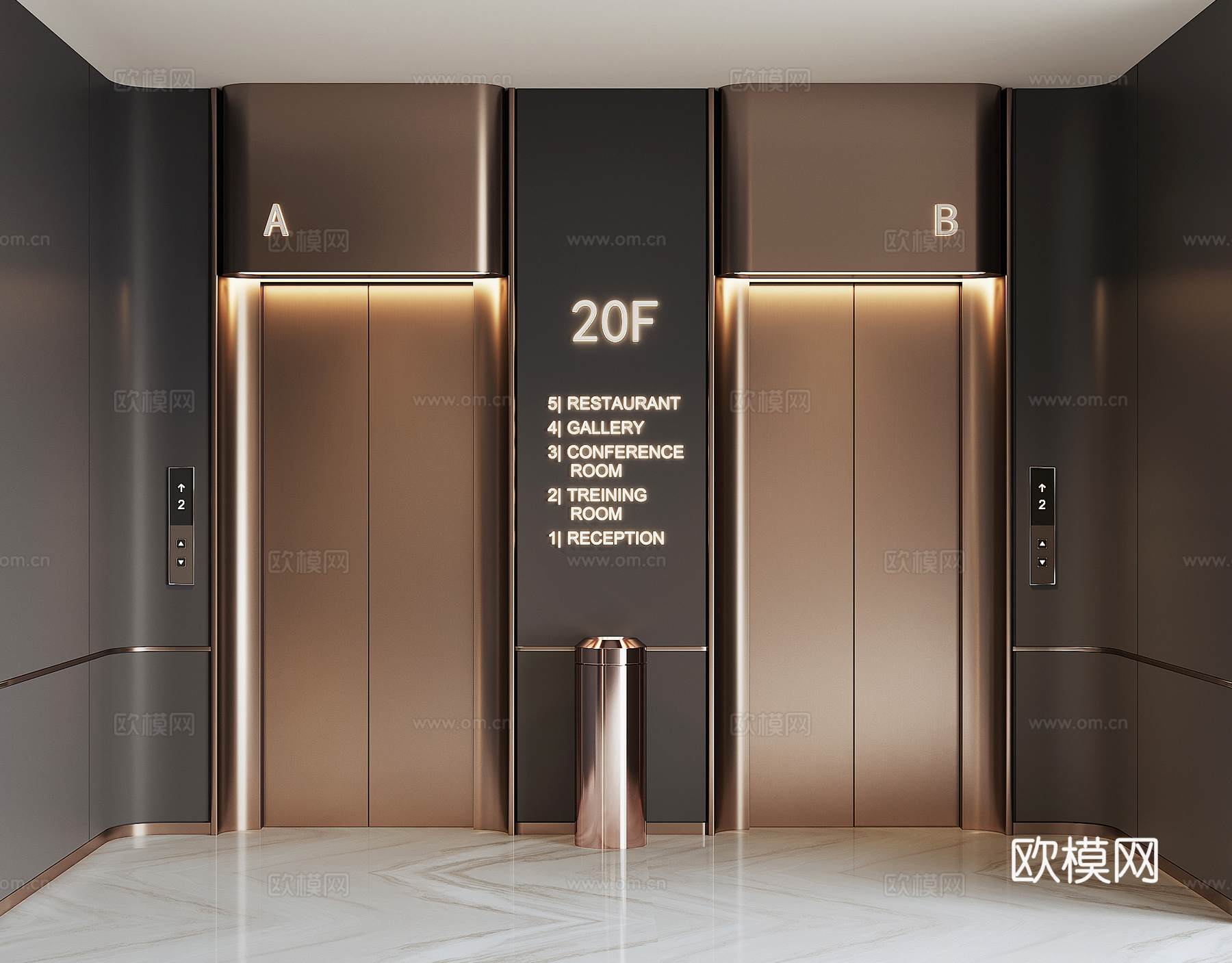 现代电梯停3d模型下载