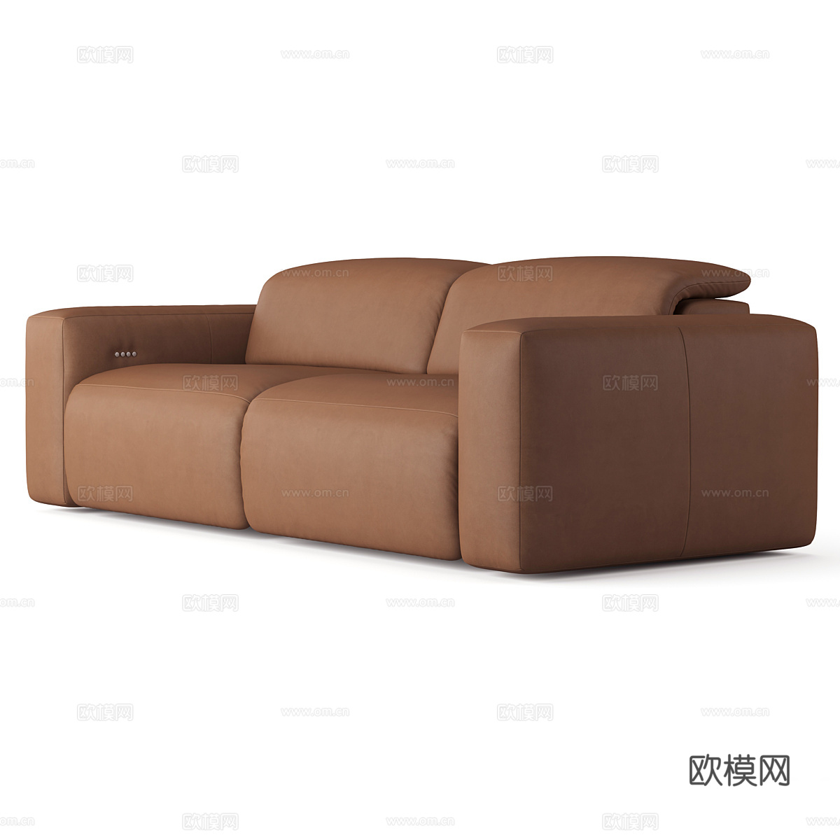 现代意式双人皮革沙发3d模型