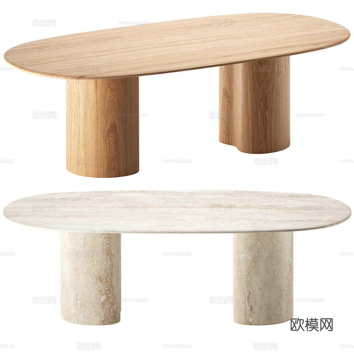 新中式侘寂 Arper GHIA 餐桌3d模型
