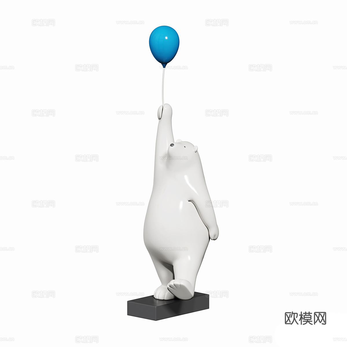 现代北极熊雕塑装饰品3d模型