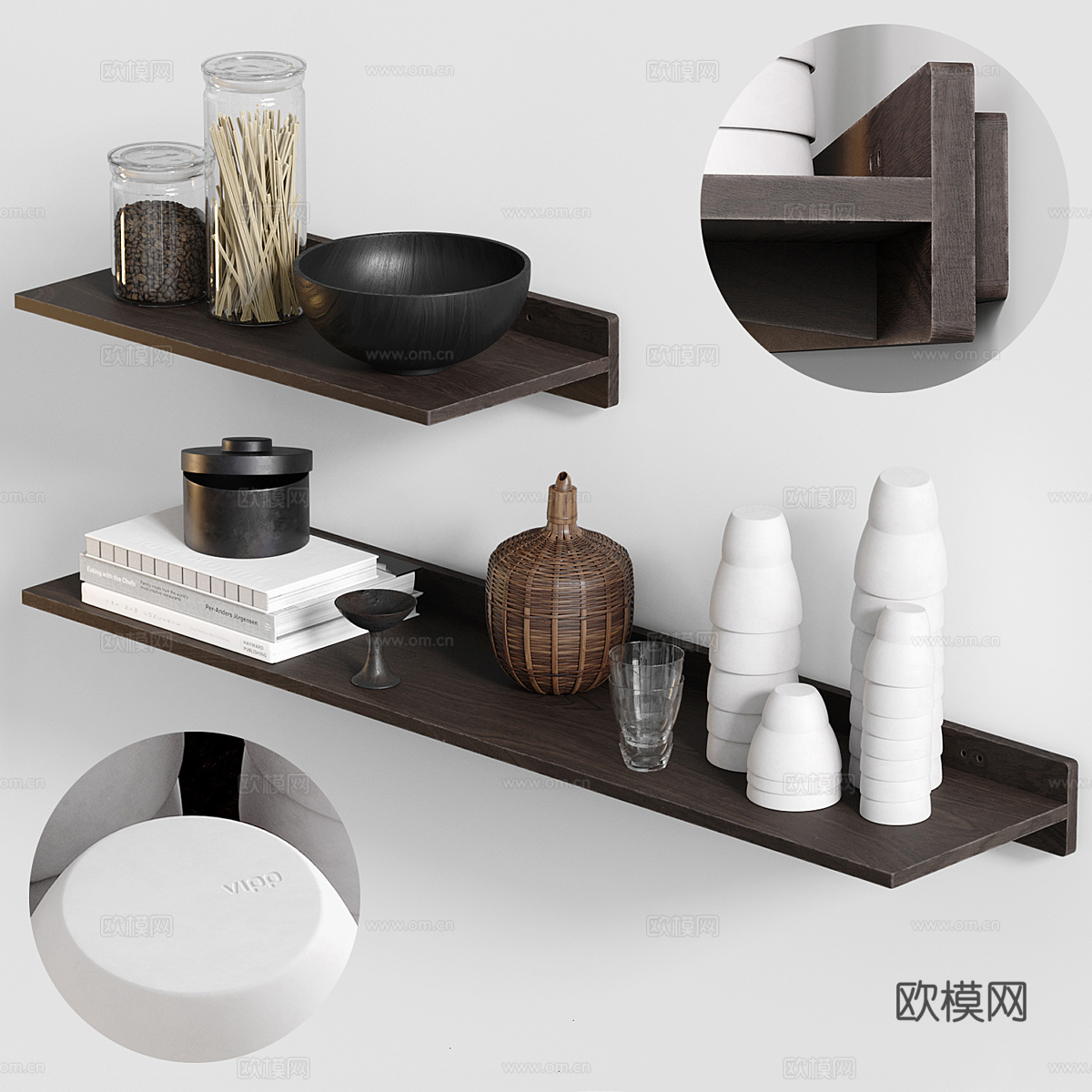 现代极简厨房器具3d模型