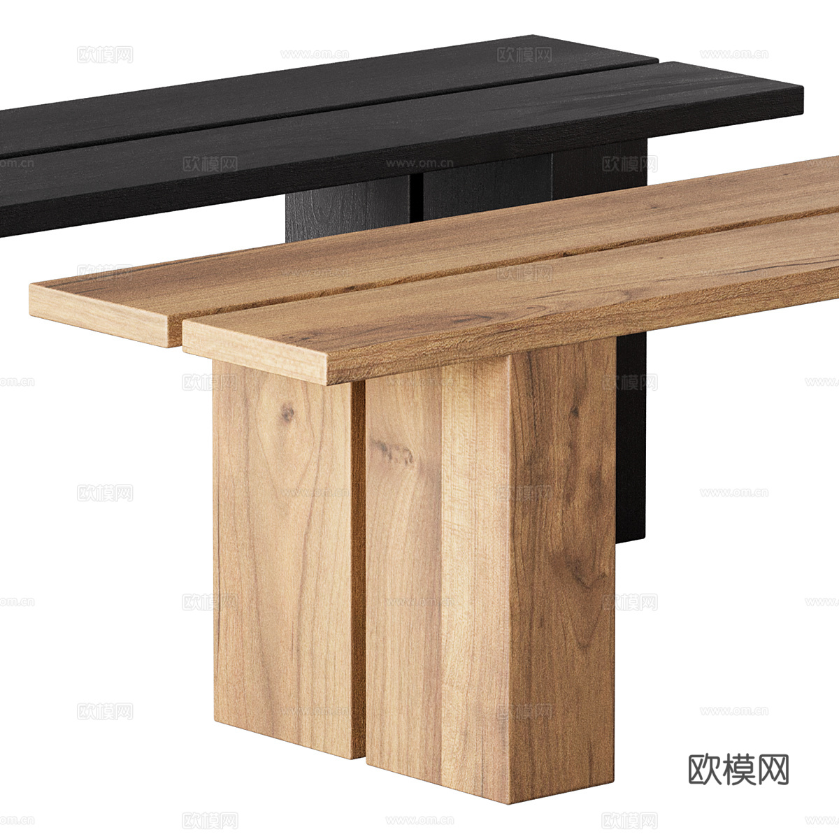 新中式侘寂 Gervasoni 桌子 Yaku 长凳3d模型