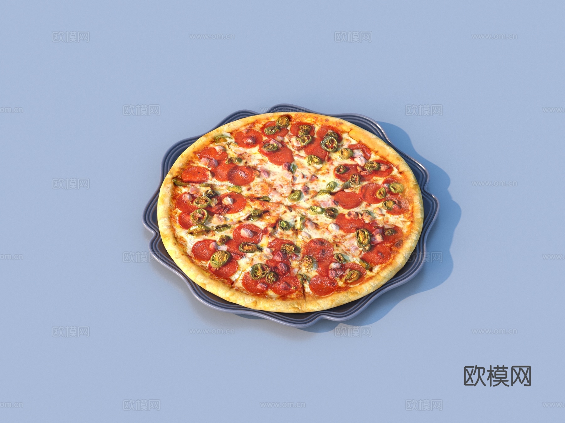 披萨 火腿披萨 pizza3d模型