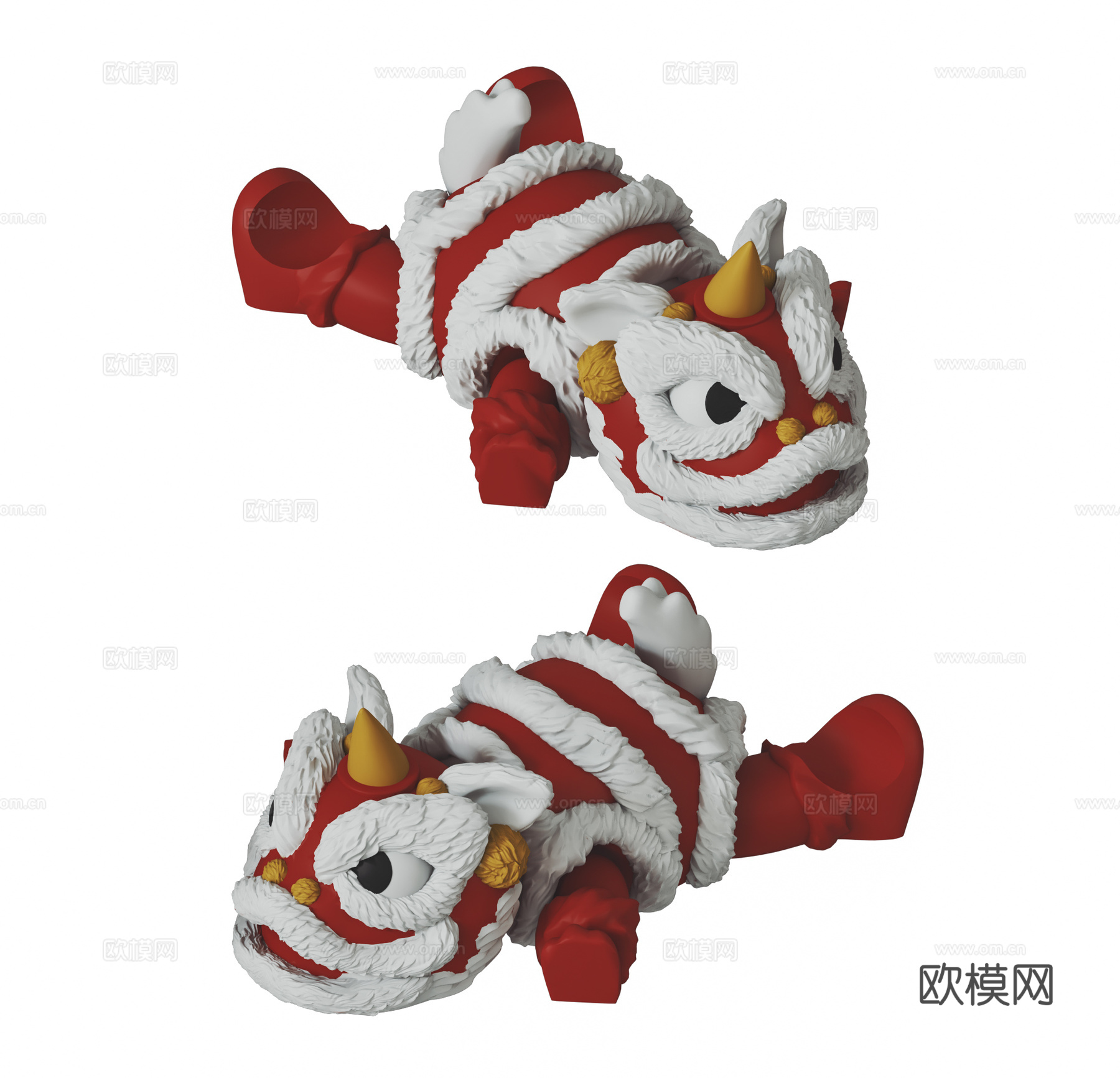 中式醒狮3d模型