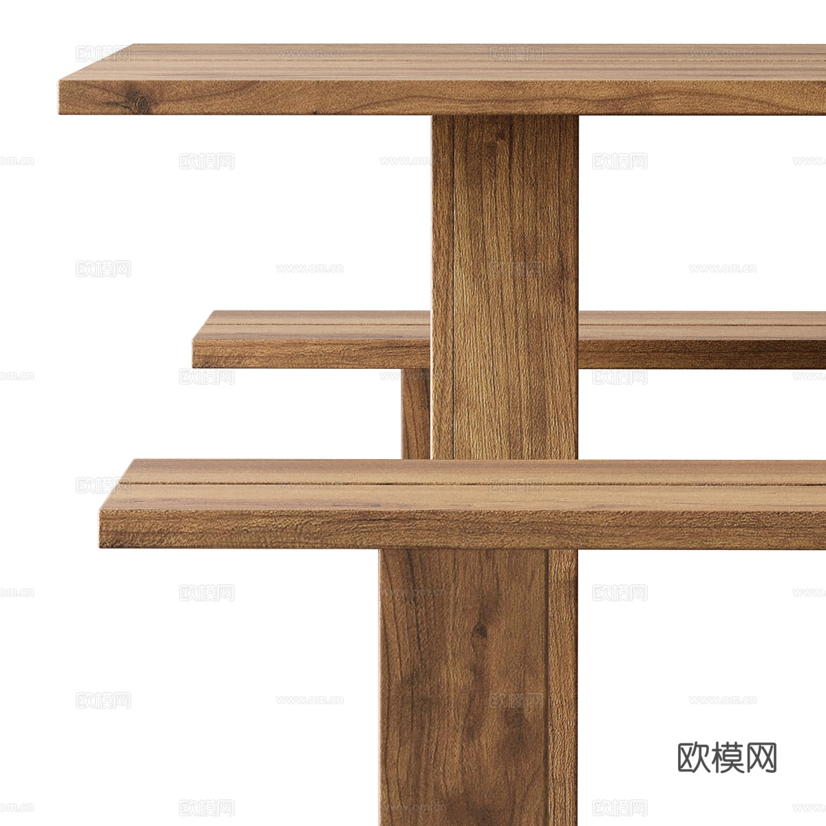 新中式侘寂 Gervasoni 桌子 Yaku 长凳3d模型