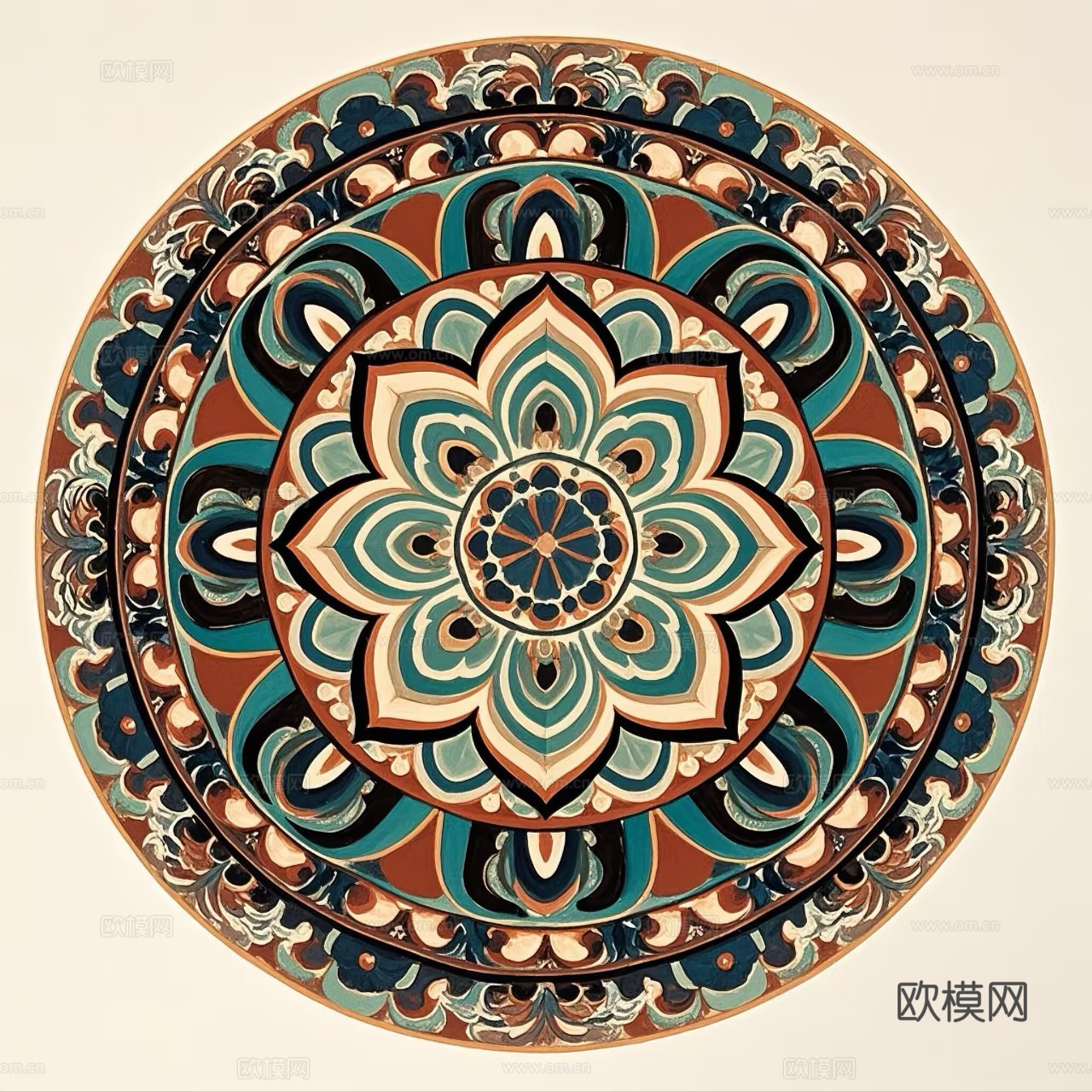 圆形敦煌花砖