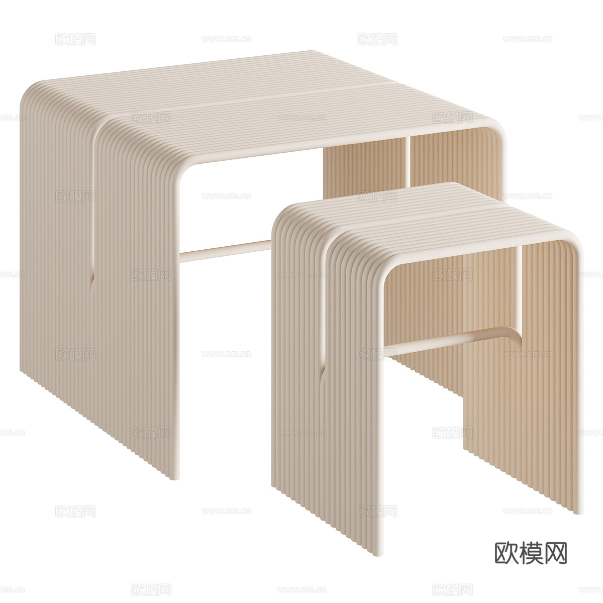 现代意式极简 Tube 金属茶几3d模型
