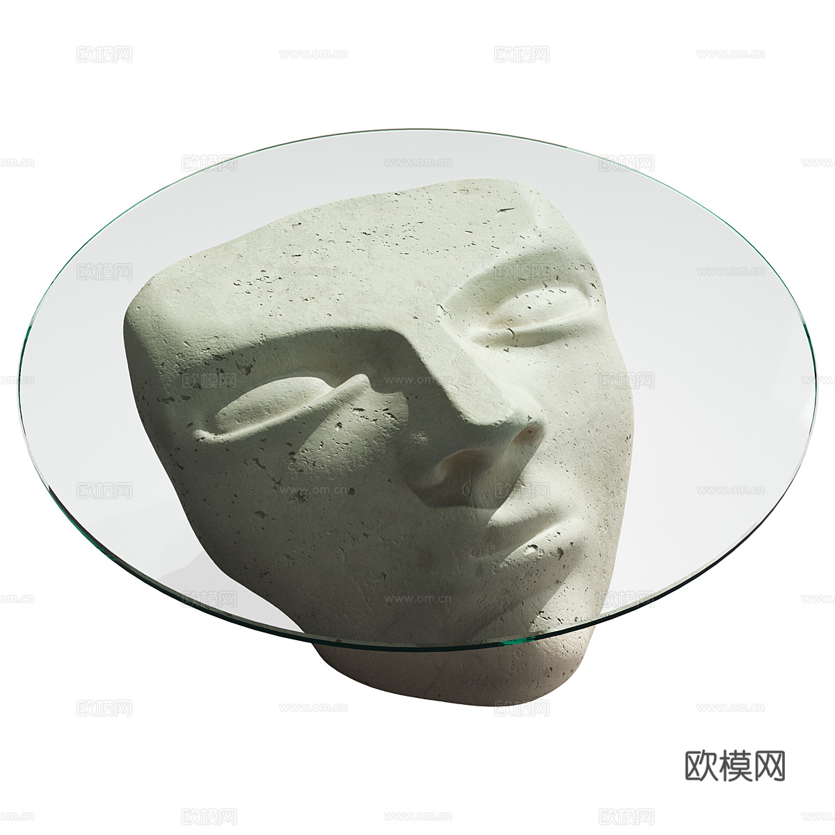 现代意式极简人脸茶几3d模型