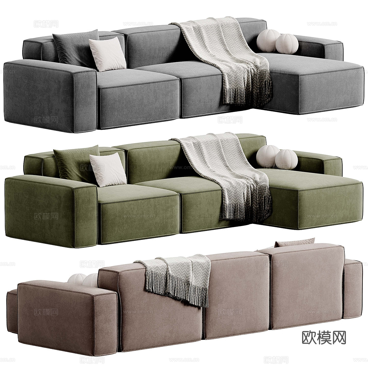现代意式 Lavsit 转角沙发3d模型下载（渲染图5）