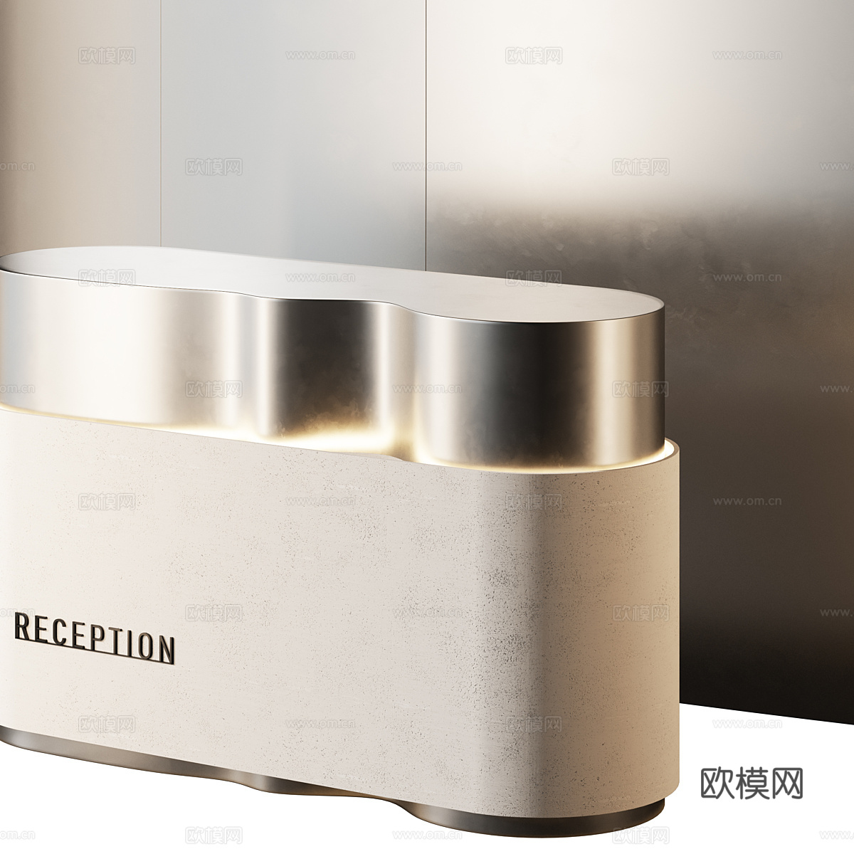 现代轻奢极简接待台 前台3d模型