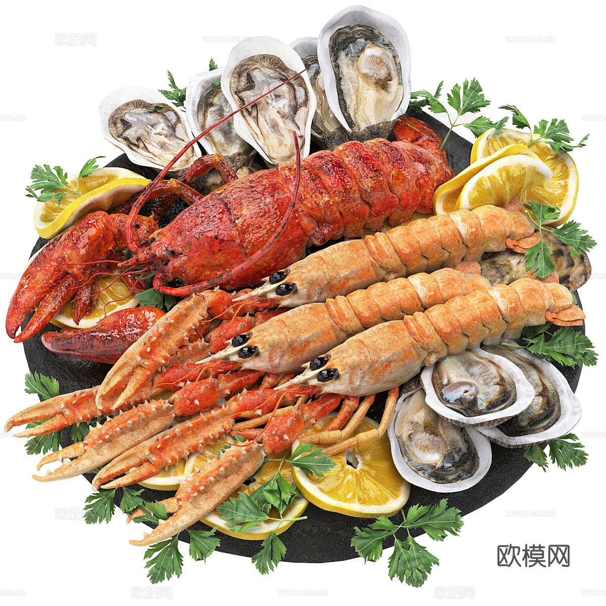 海鲜菜 海鲜拼盘3d模型