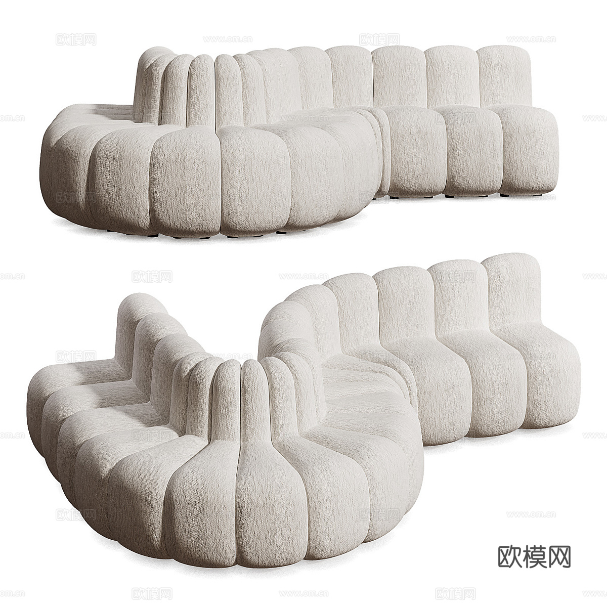 现代奶油风 Jagger Dining 组合沙发3d模型