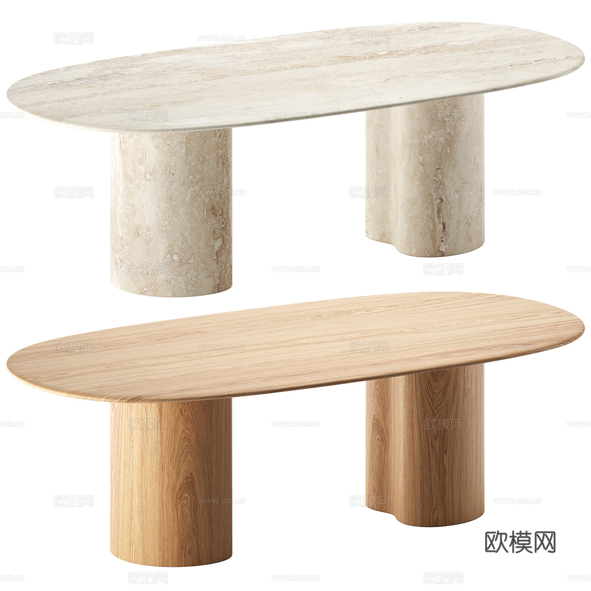 新中式侘寂 Arper GHIA 餐桌3d模型
