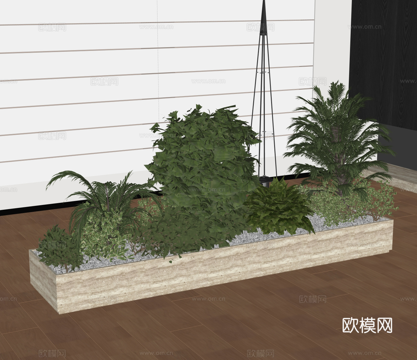 现代盆栽盆景绿植植物堆su模型