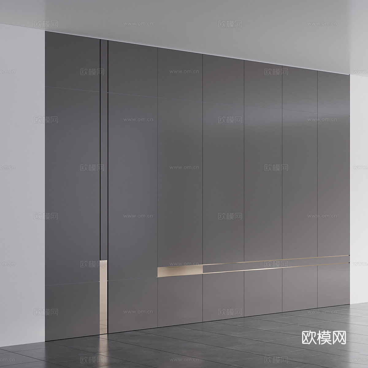 现代极简衣柜3d模型