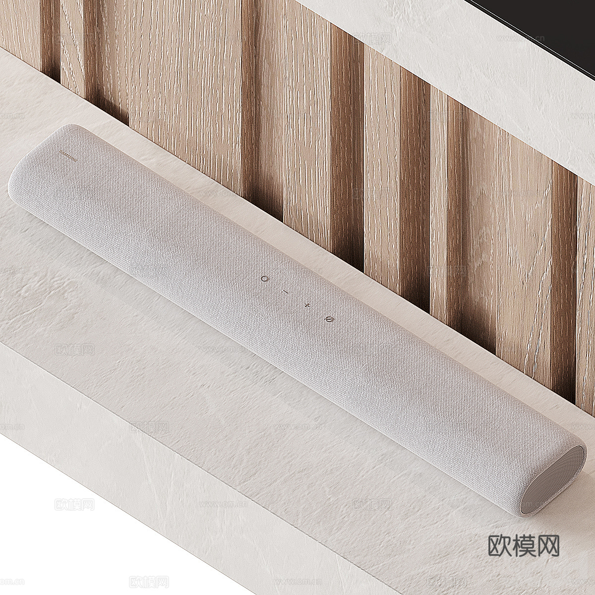 现代原木风电视背景墙3d模型