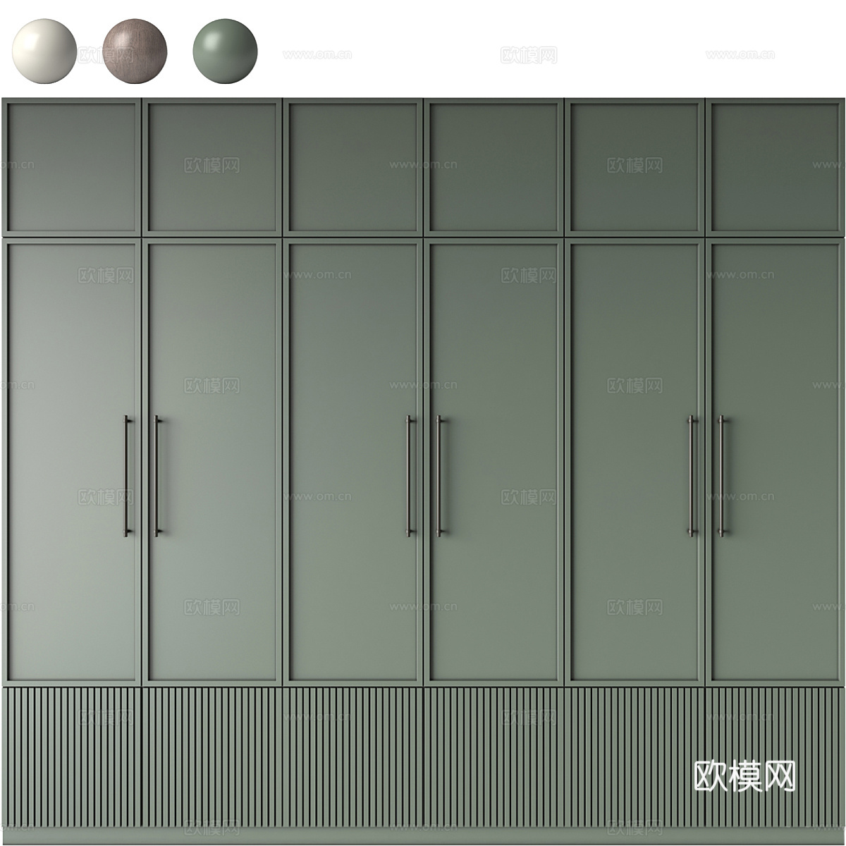 新中式轻奢开门衣柜3d模型