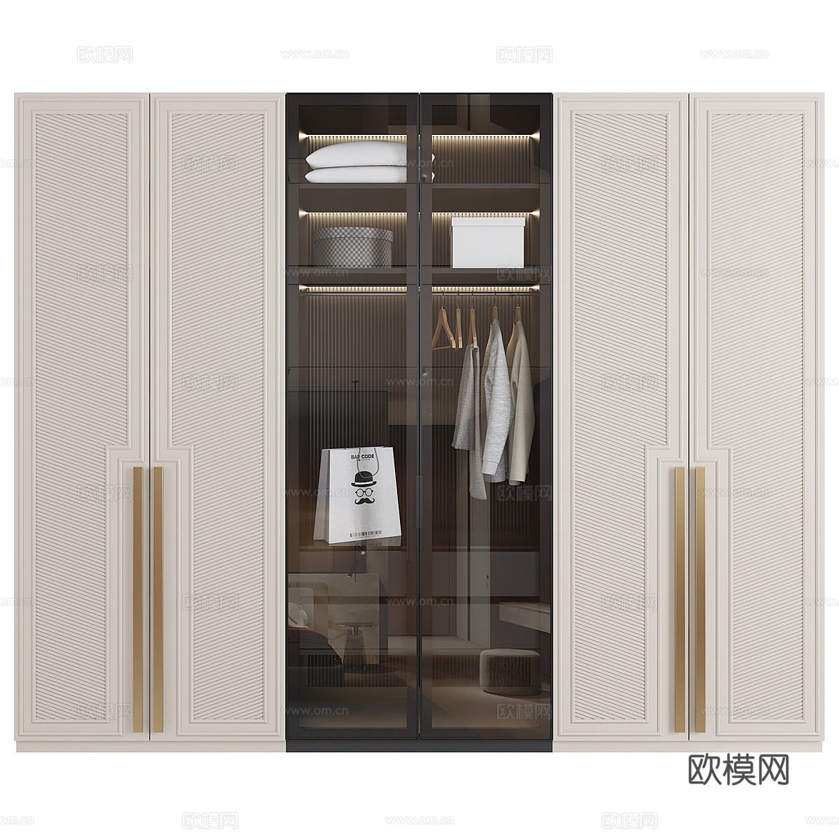 现代轻奢衣柜3d模型