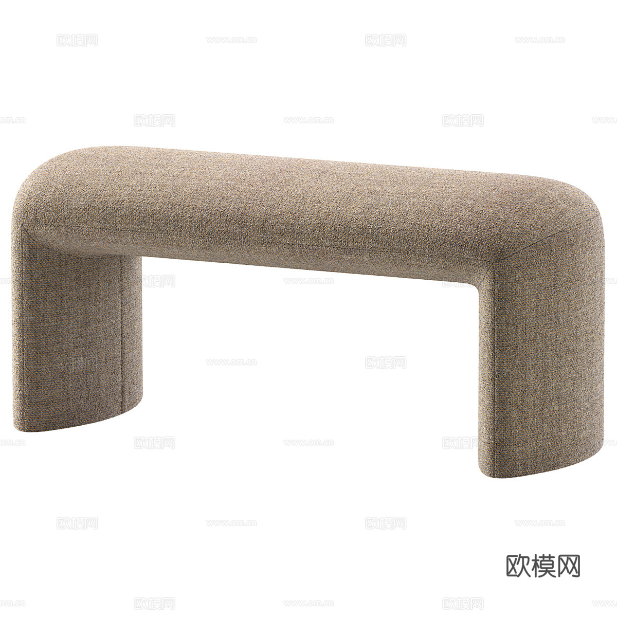 现代奶油风 Curve 长凳3d模型