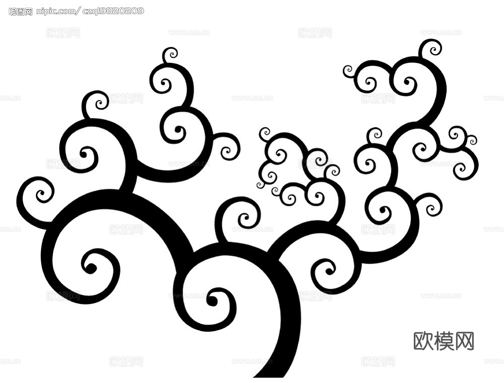 现代黑白 装饰花纹 黑白贴图 漂亮素材黑白下载