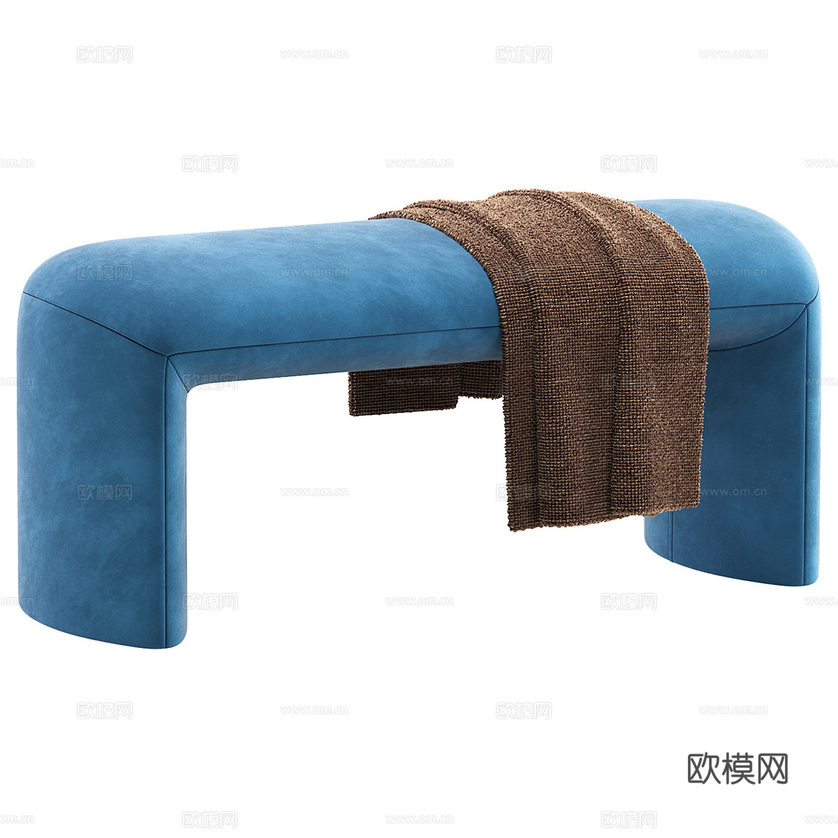 现代奶油风 Curve 长凳3d模型