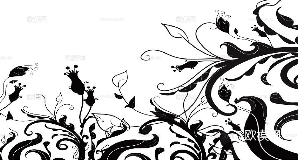 现代黑白 装饰花纹 黑白贴图 漂亮素材黑白下载