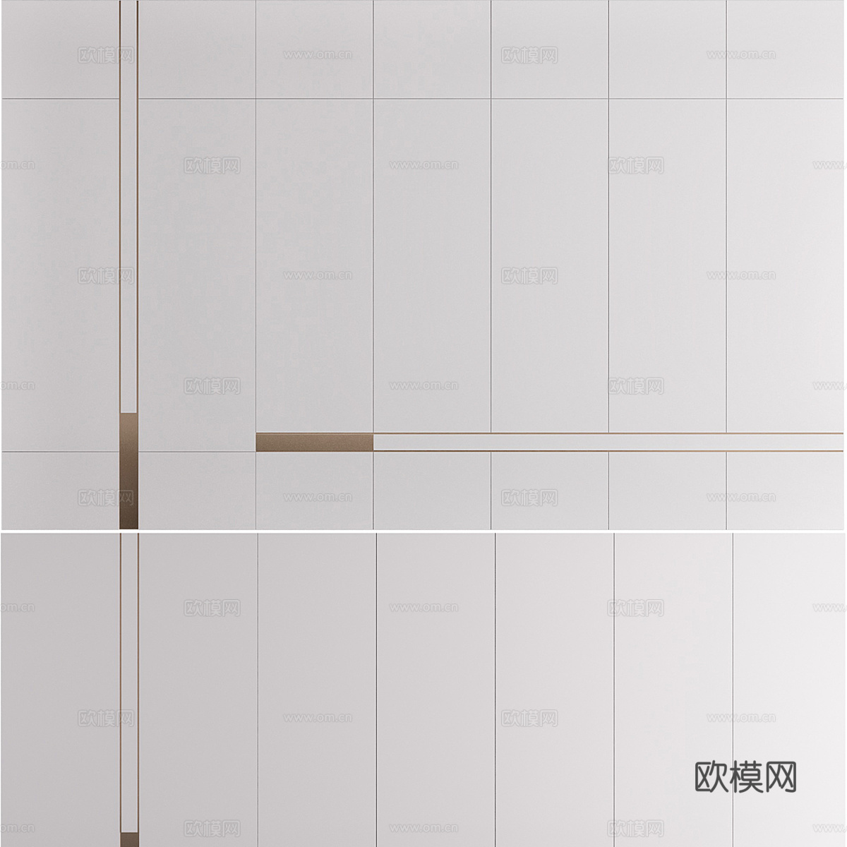 现代极简衣柜3d模型