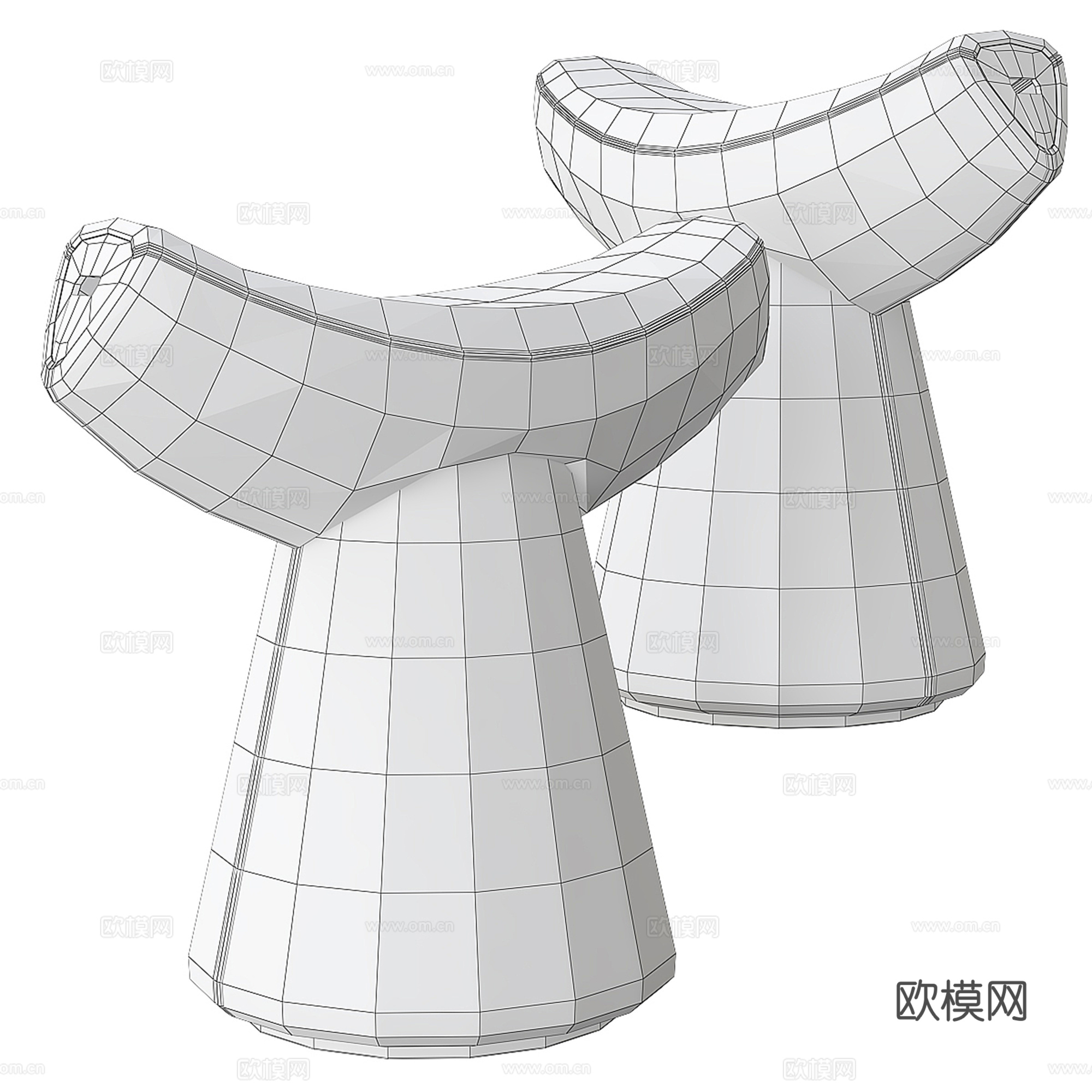 现代沙发凳 矮凳3d模型