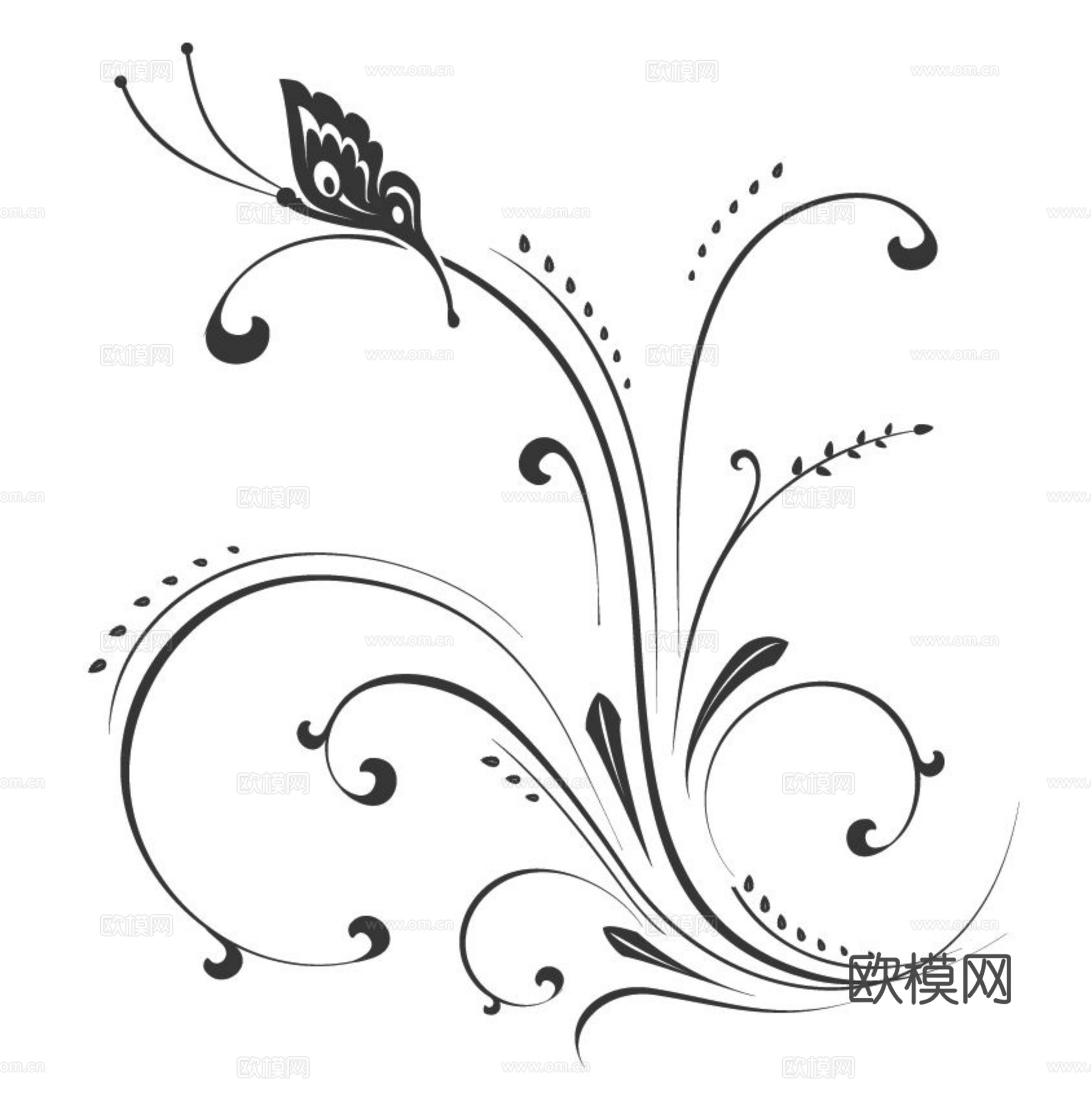 现代黑白 装饰花纹 黑白贴图 漂亮素材黑白下载