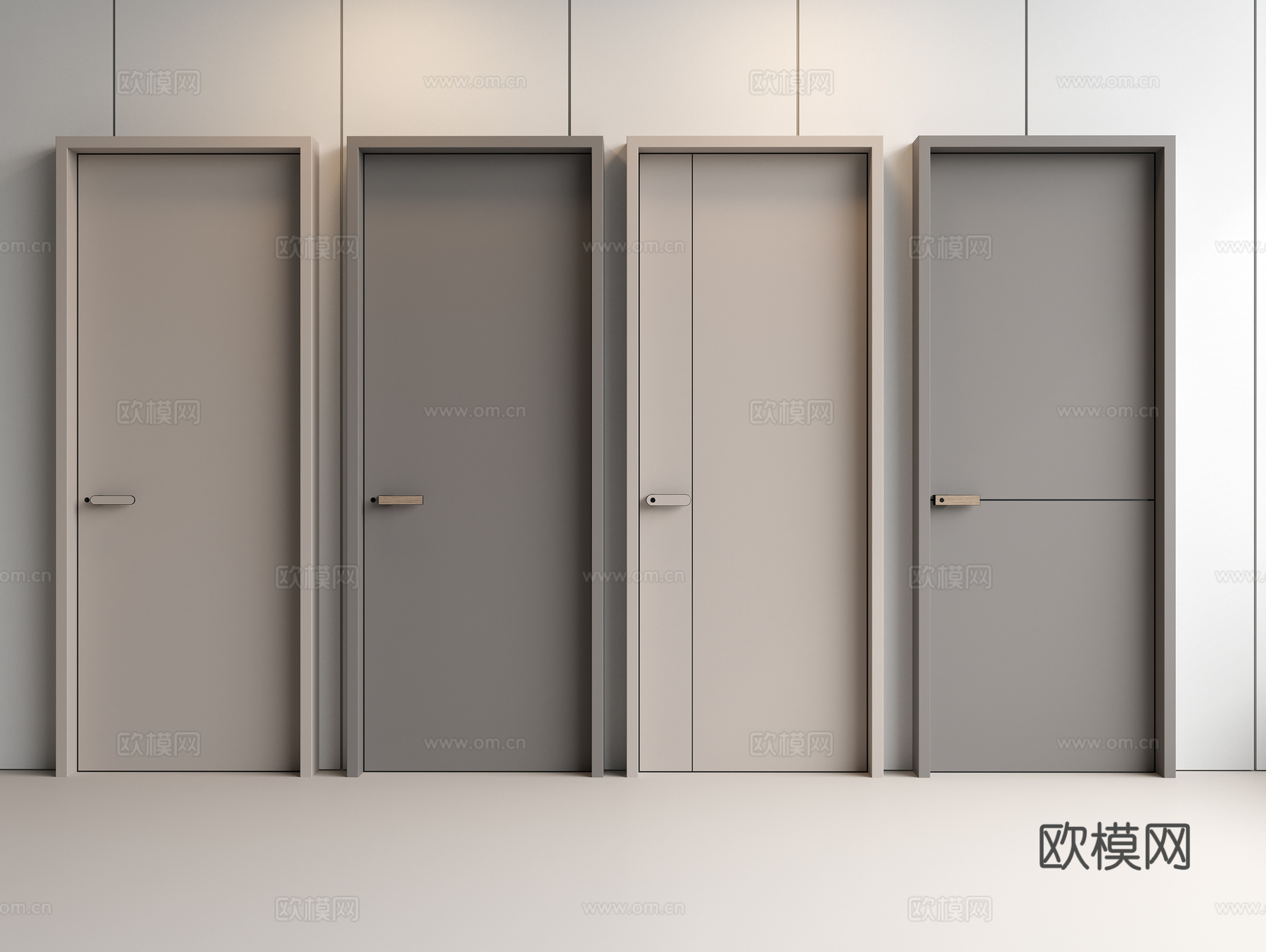 现代门 单开门 平开门 卧室门 入户门 极简门su模型