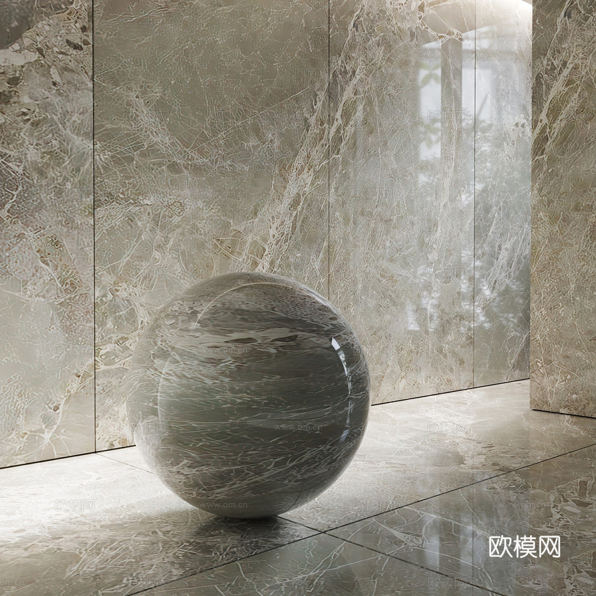 大理石 硬包 PU石材3d模型