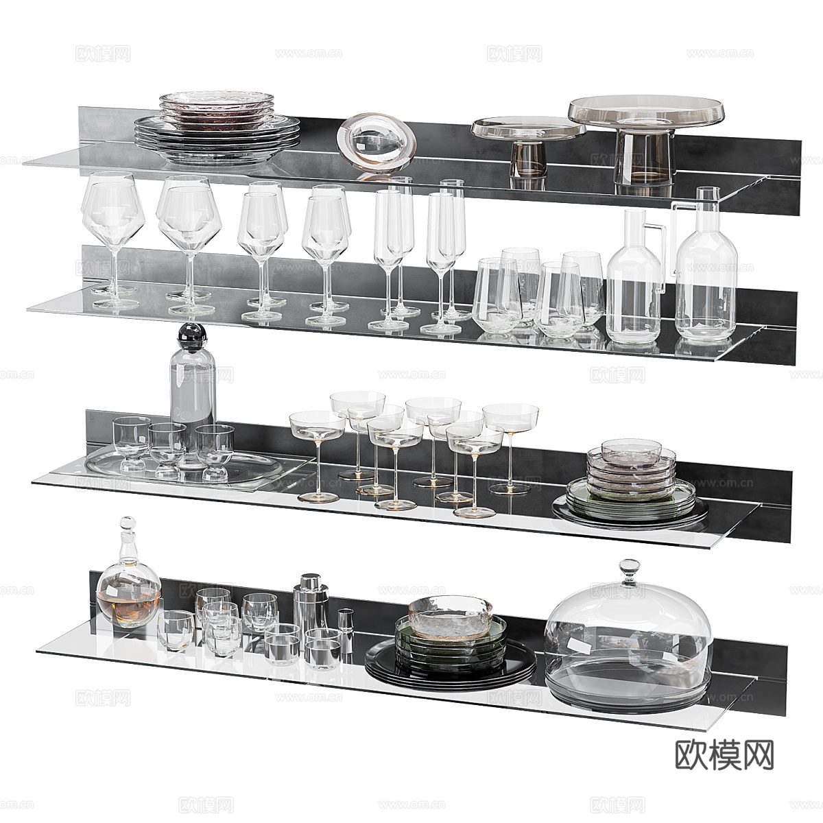现代意式极简餐具3d模型