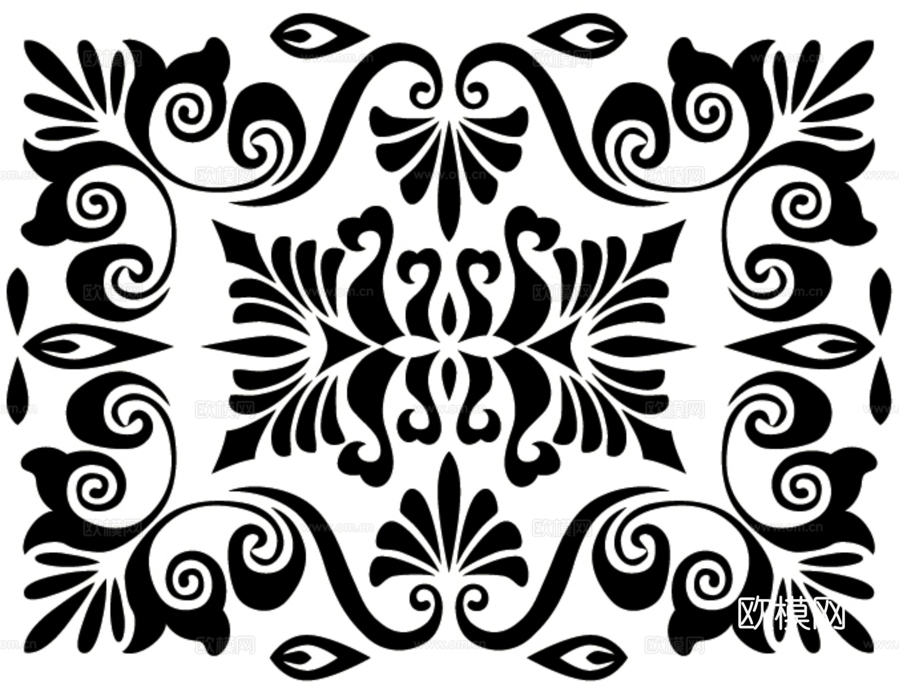 现代黑白 装饰花纹 黑白贴图 漂亮素材黑白下载