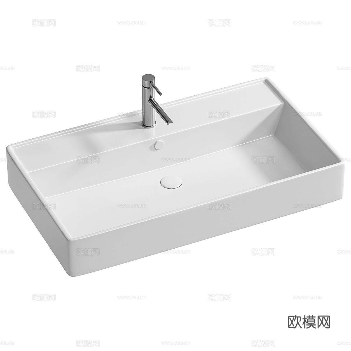 现代极简陶瓷台盆3d模型