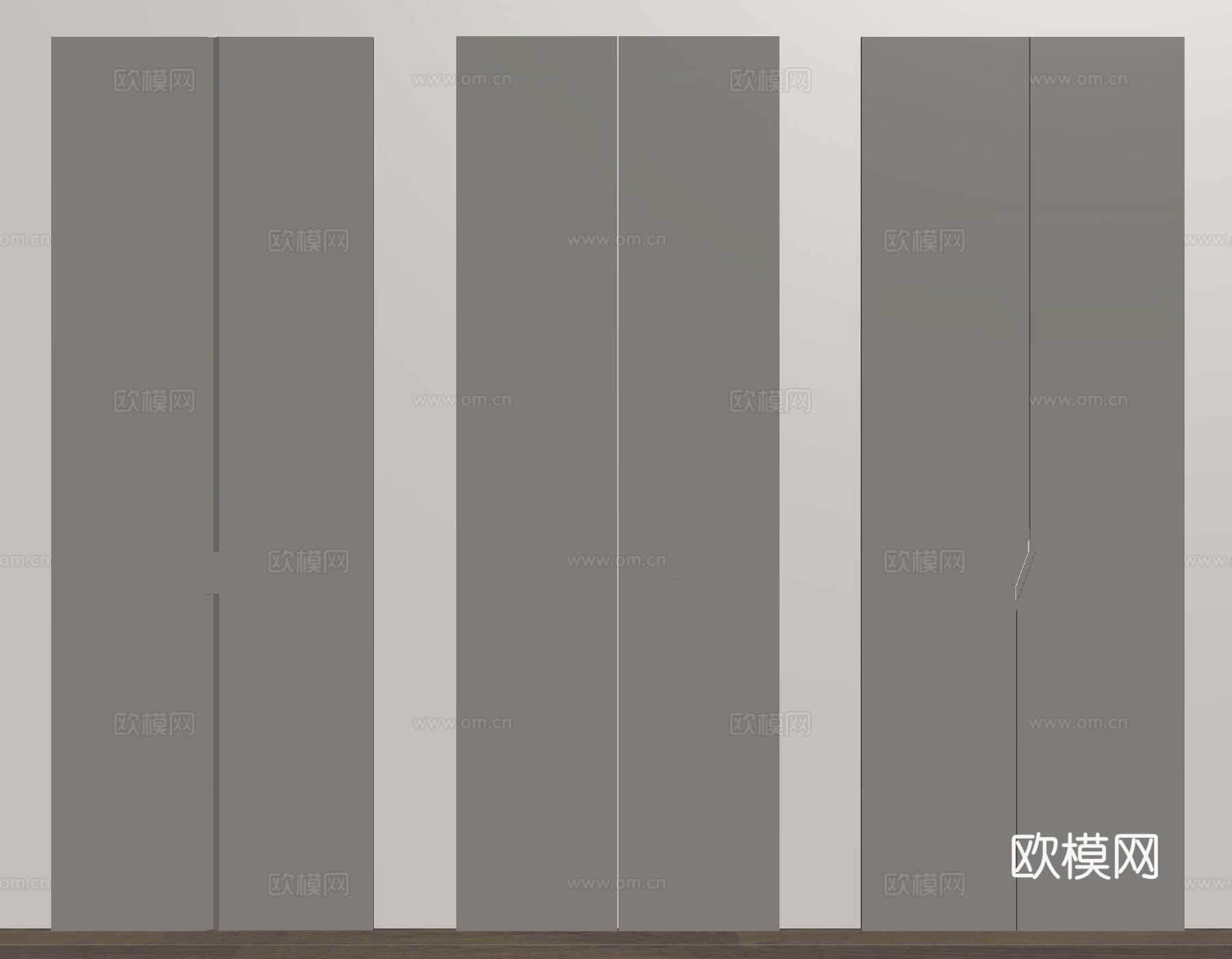 柜门 门板 衣柜门板 把手柜门su模型