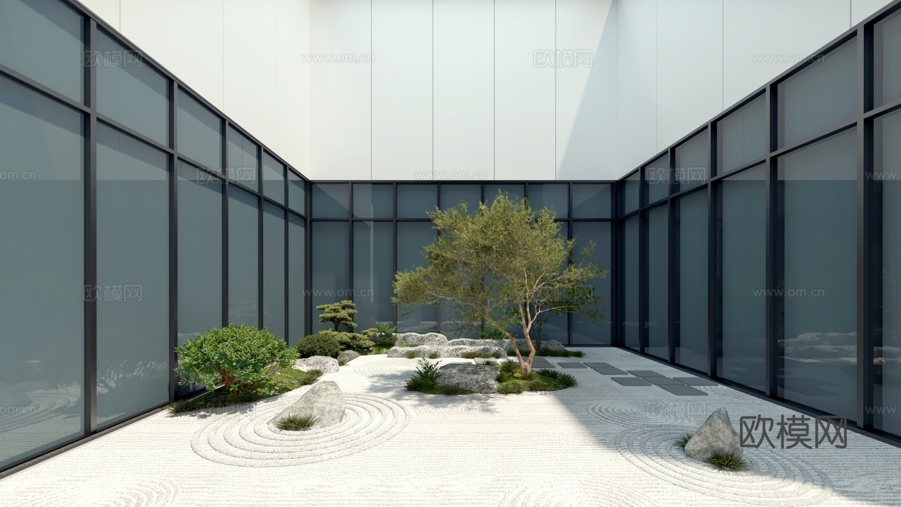 庭院枯山水景小品3d模型