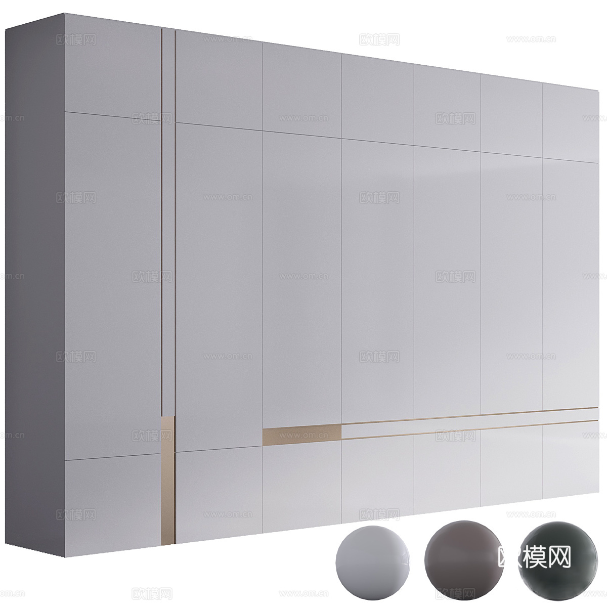 现代极简衣柜3d模型