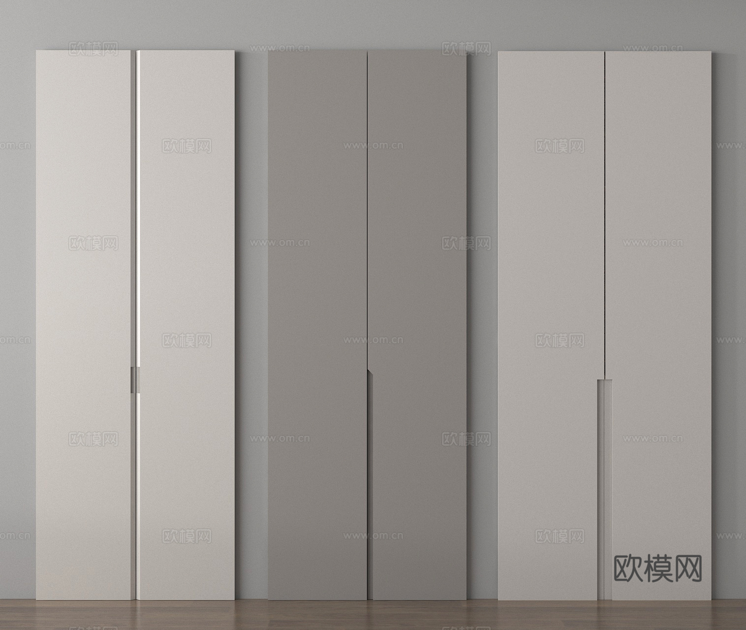 柜门 门板 衣柜门板 把手柜门3d模型