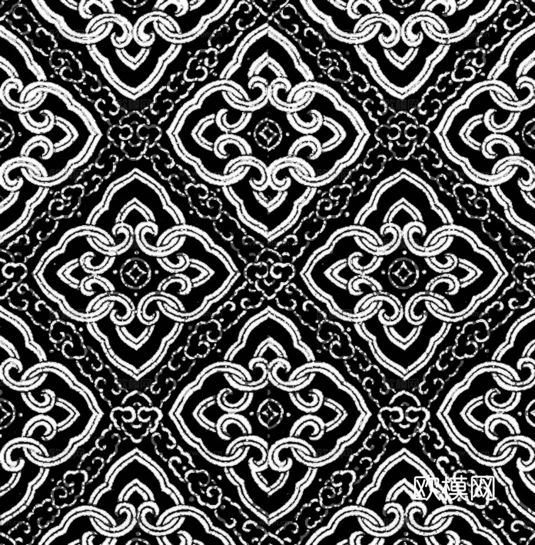 现代黑白 装饰花纹 黑白贴图 漂亮素材黑白下载