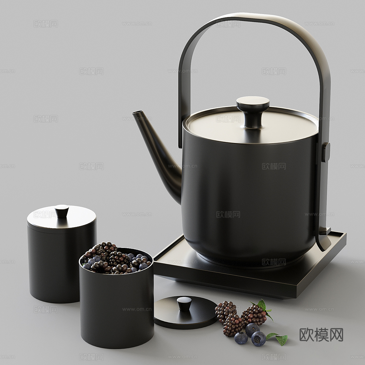 新中式茶具3d模型