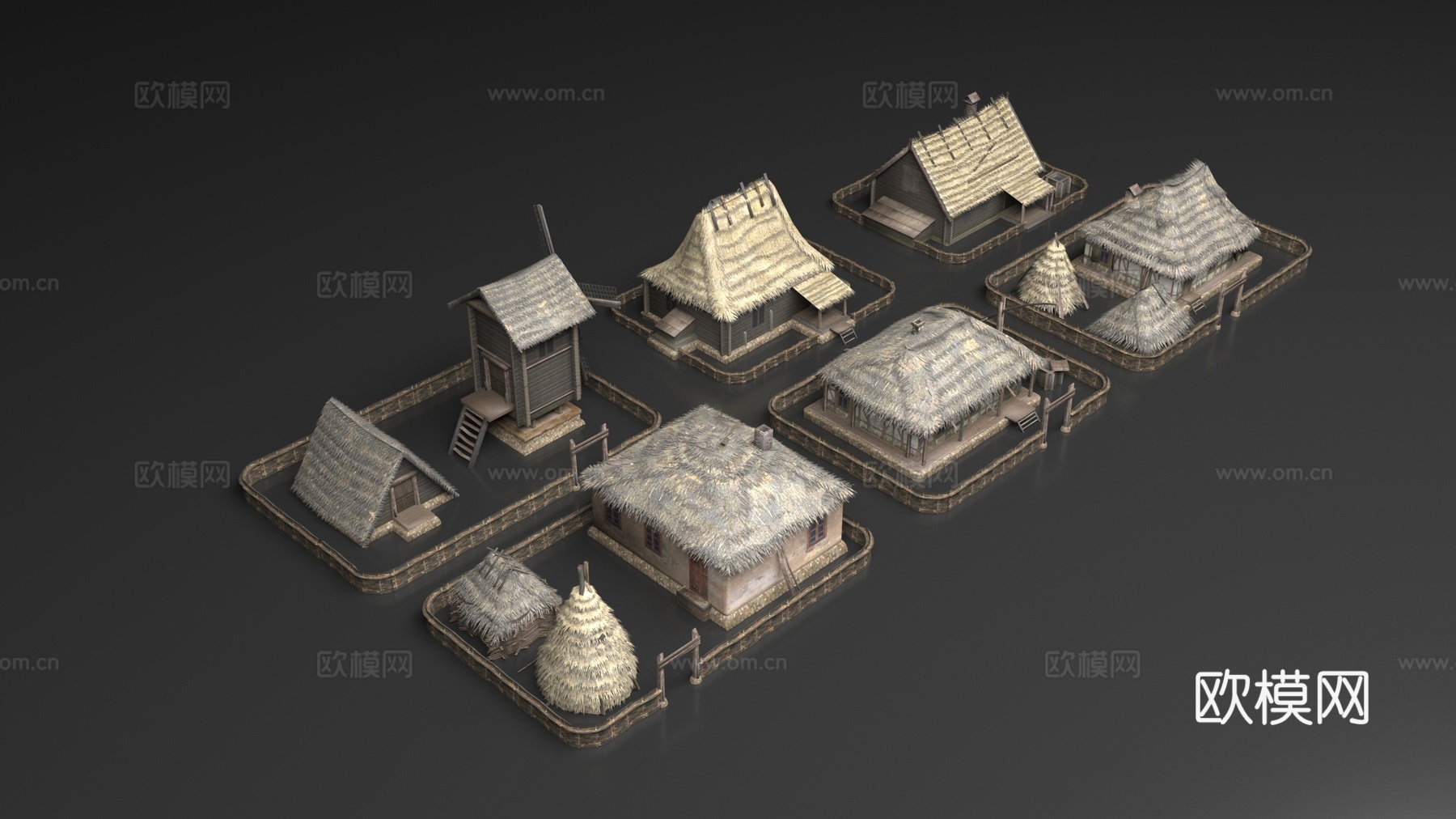 茅草屋3d模型