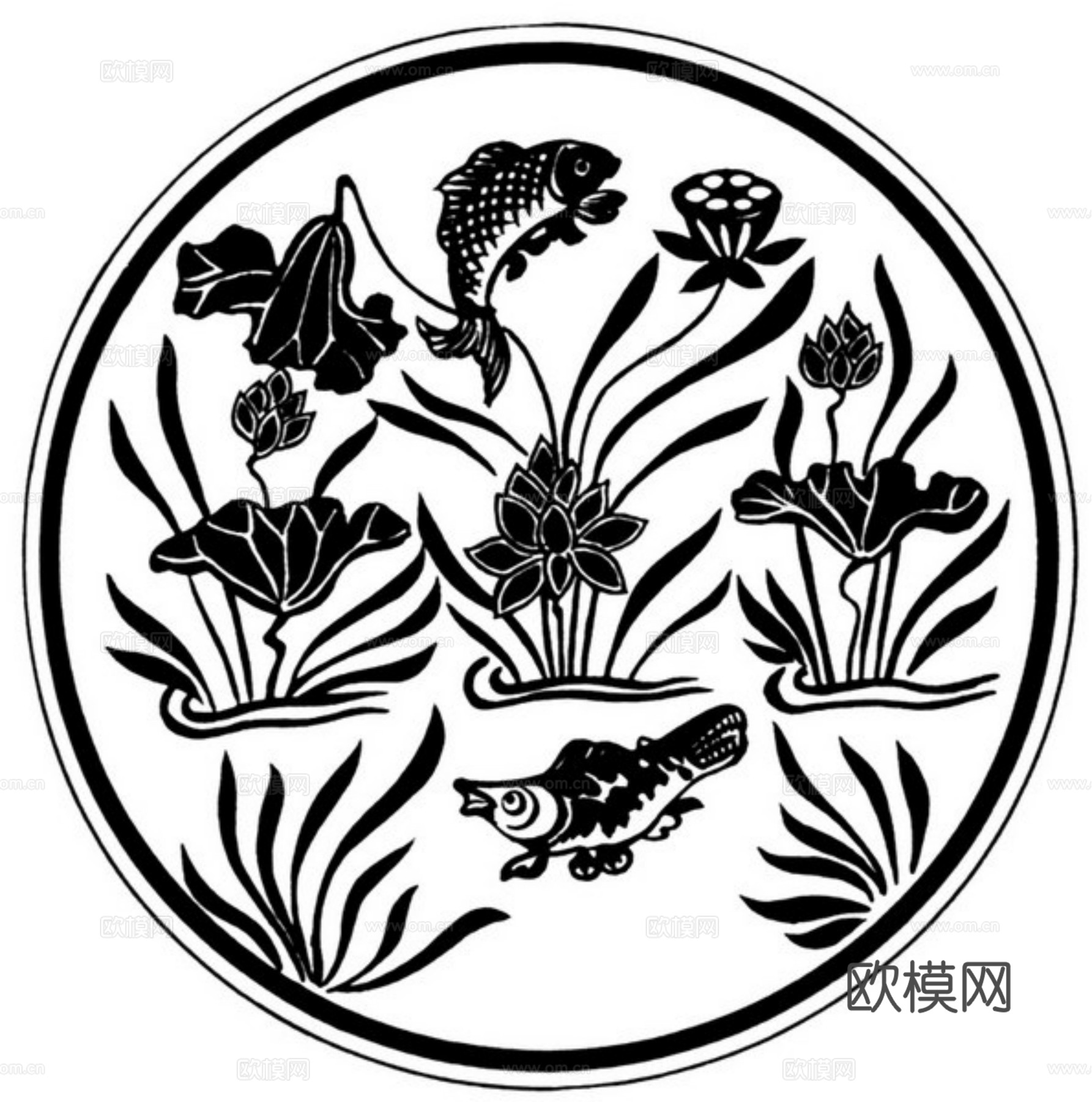 现代黑白 装饰花纹 黑白贴图 漂亮素材黑白下载