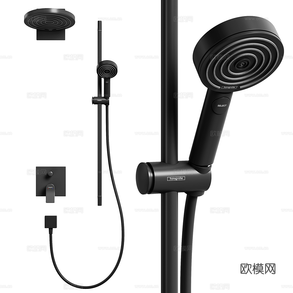 汉斯格雅浴室花洒 水龙头3d模型
