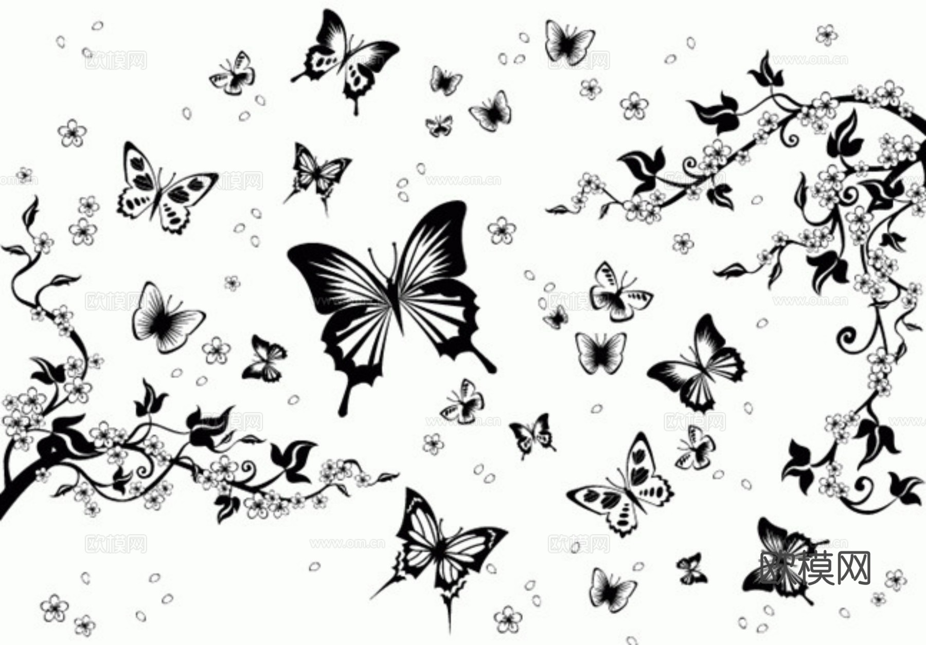 现代黑白 装饰花纹 黑白贴图 漂亮素材黑白